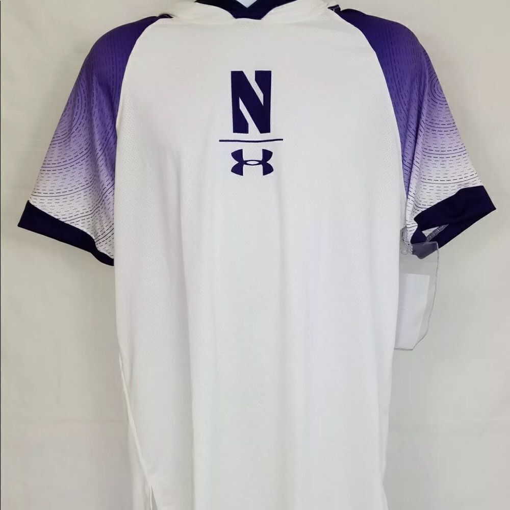 Northwestern Wildcats Basketball Armourfuse hooded hoodie shooter shirt warmup